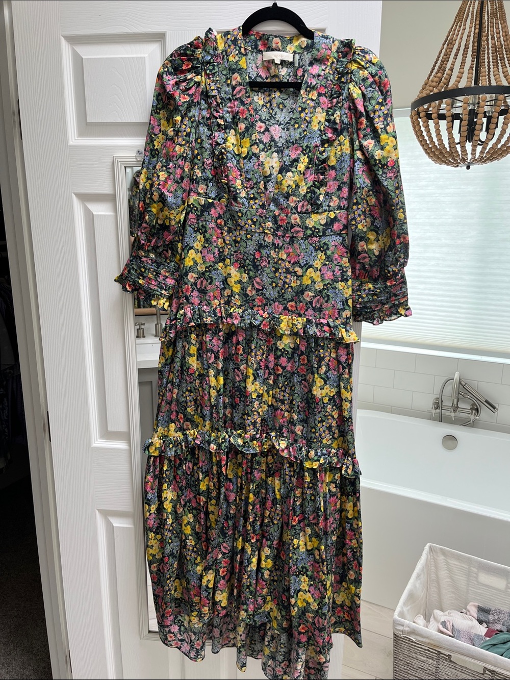 Love Shack Fancy low cut floral gown